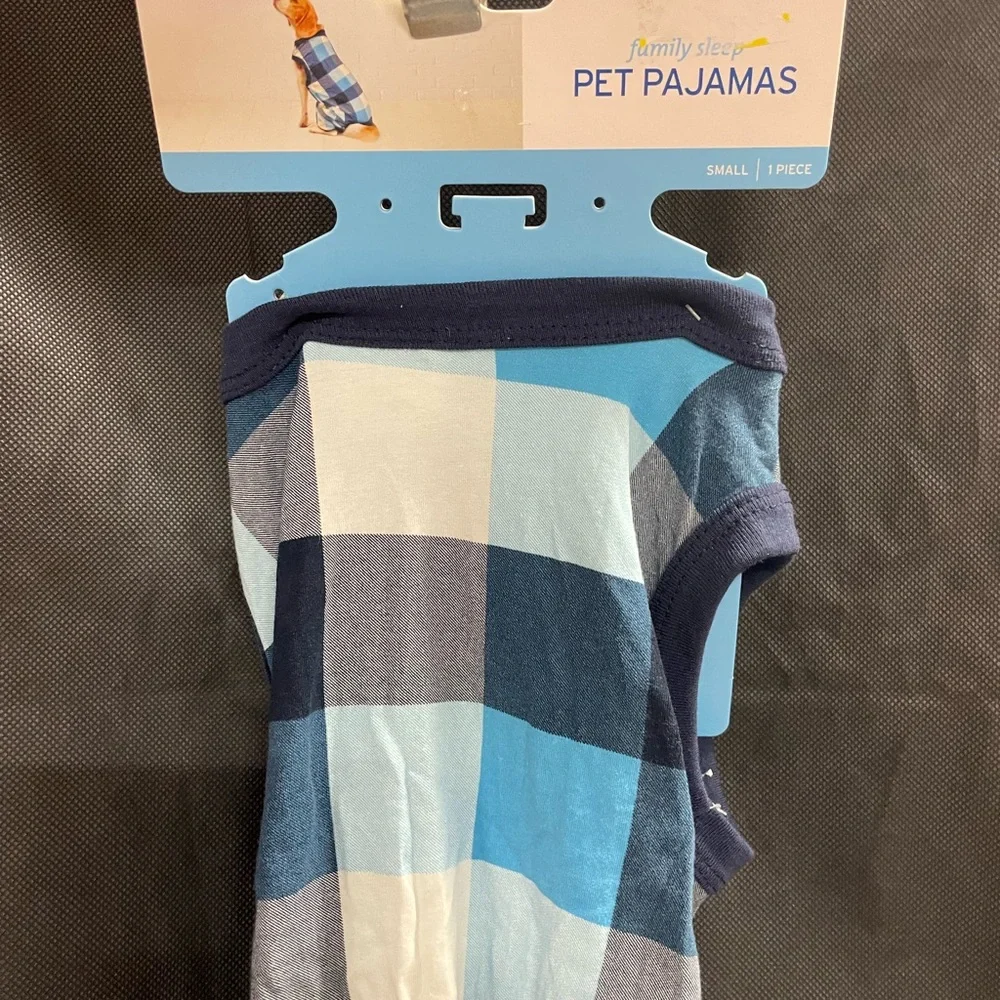 Dog Clothing Blue checkered holiday pajama